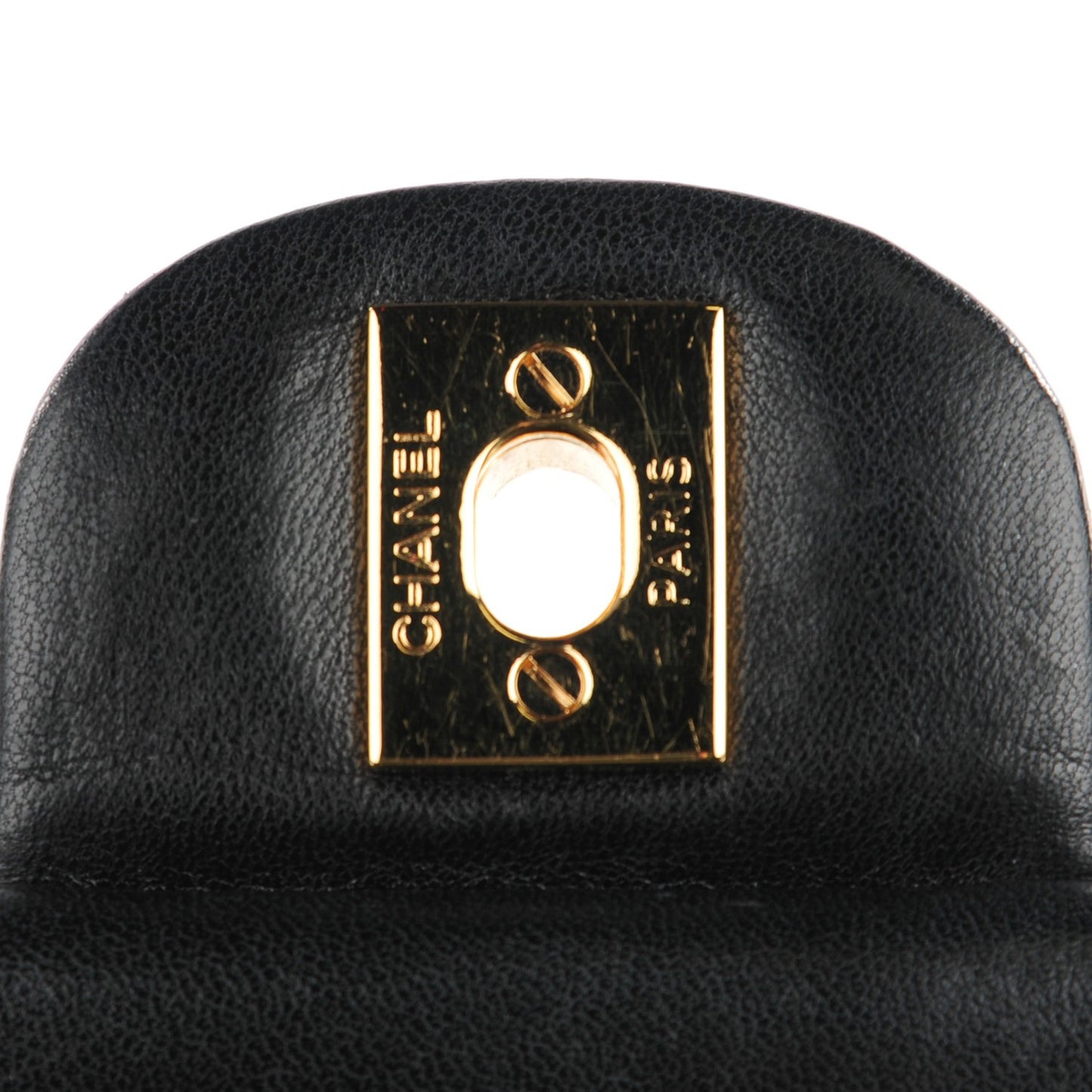 Lambskin Quilted Medium Double Flap Black