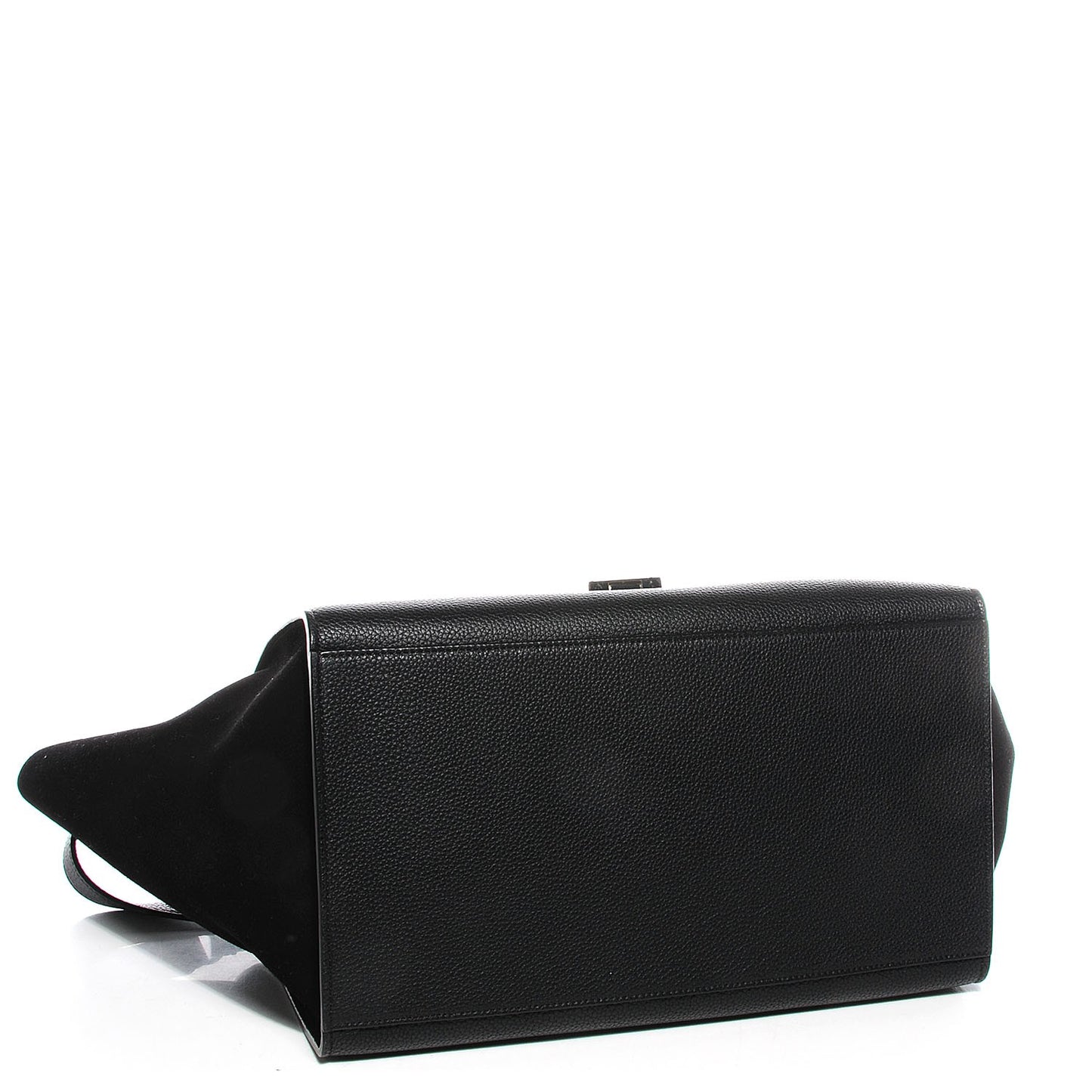 Drummed Calfskin Suede Medium Trapeze Black