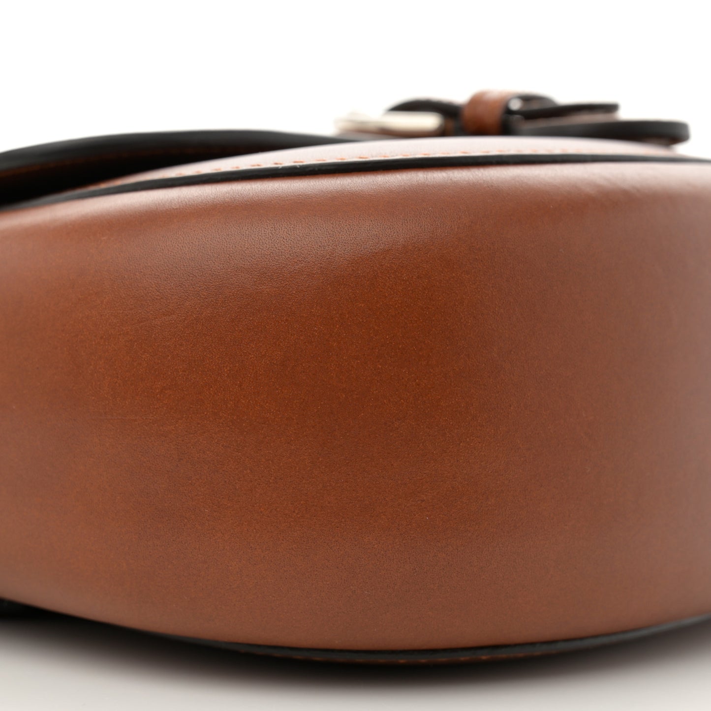 Calfskin Small Logo Shoulder Bag Brown