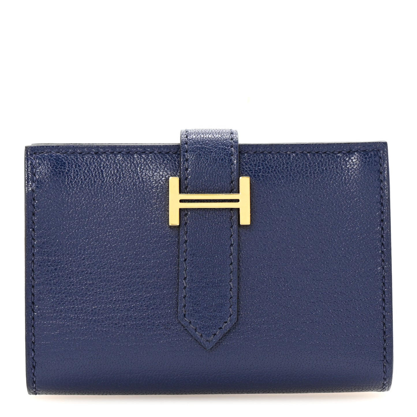 Chevre Mysore Mini Bearn Wallet Bleu Saphir