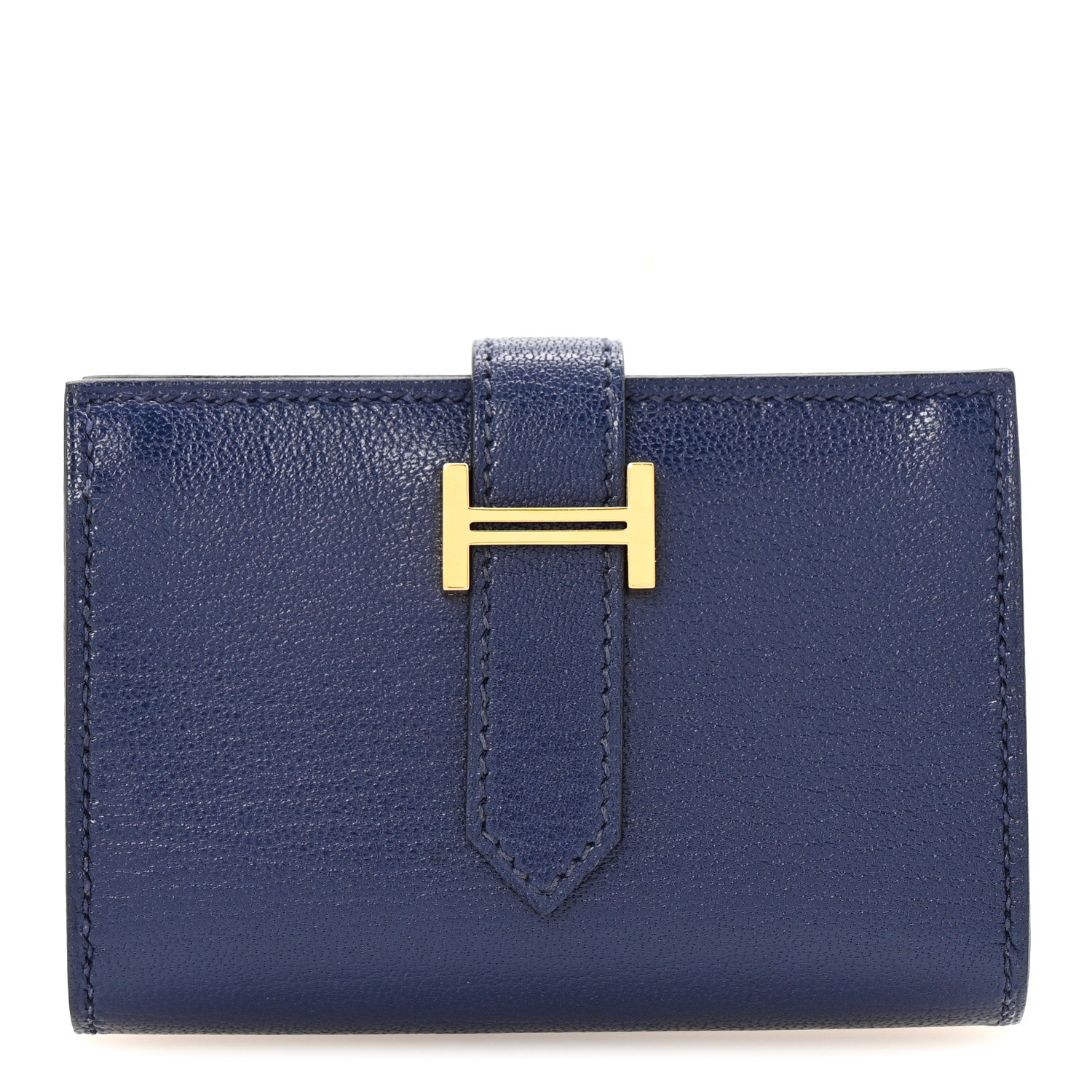 Hermes Chevre Mysore Mini Bearn Wallet Bleu Saphir 1 of 7