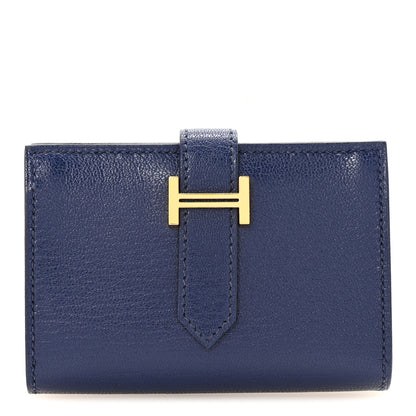 Hermes Chevre Mysore Mini Bearn Wallet Bleu Saphir 1 of 7