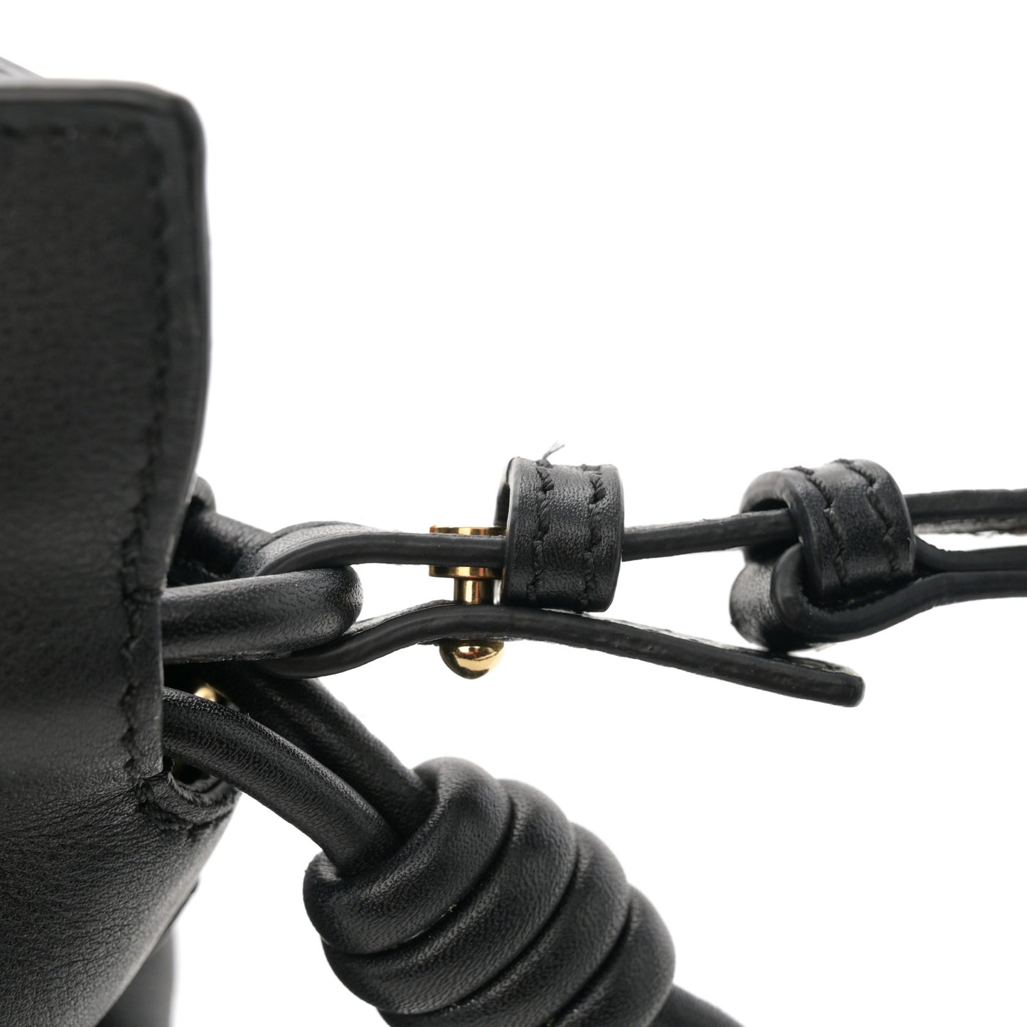 Calfskin Mini Flamenco Knot Clutch Black