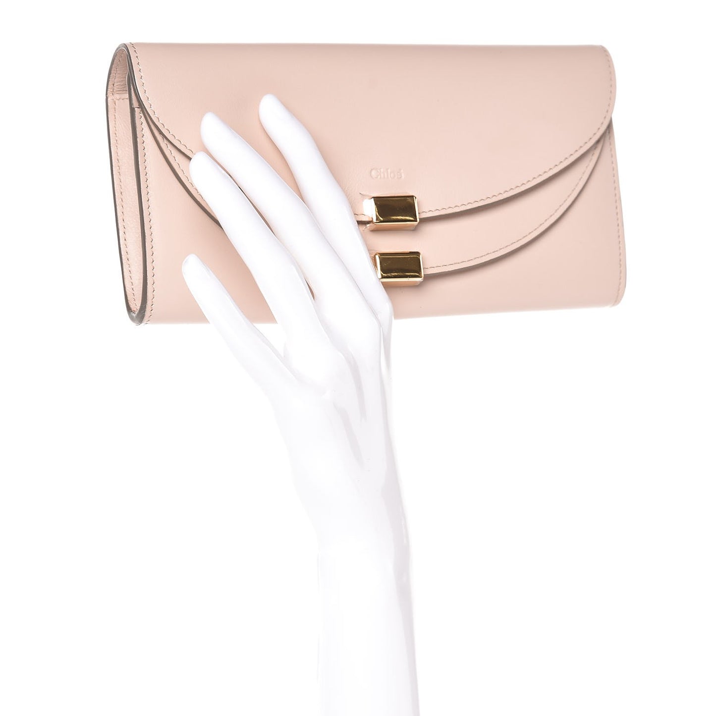 Calfskin Georgia Flap Wallet Cement Pink