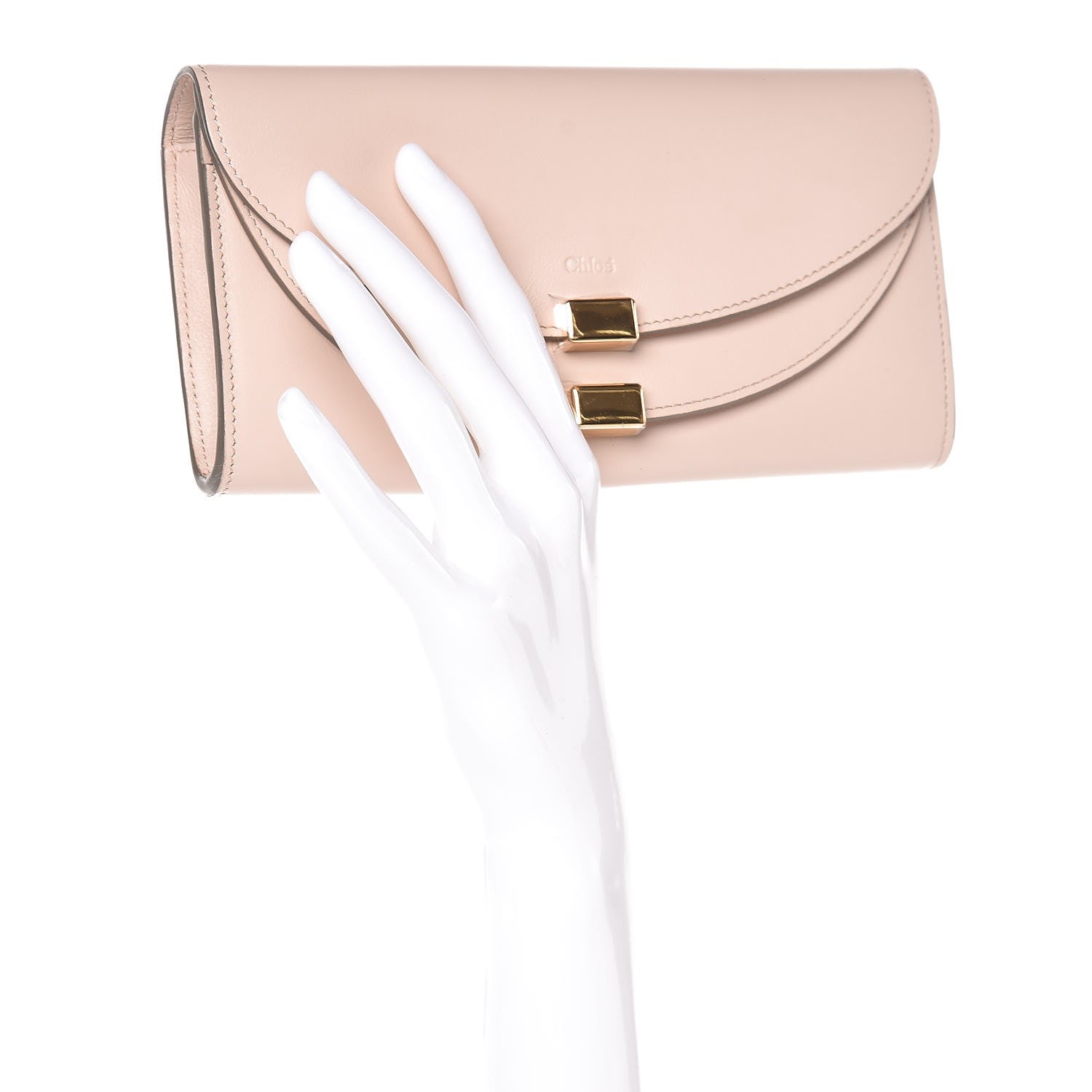 Chloe Calfskin Georgia Flap Wallet Cement Pink 2 of 8