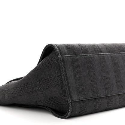 Chanel Mixed Fibers Calfskin Striped Medium Deauville Tote Black 9 of 14