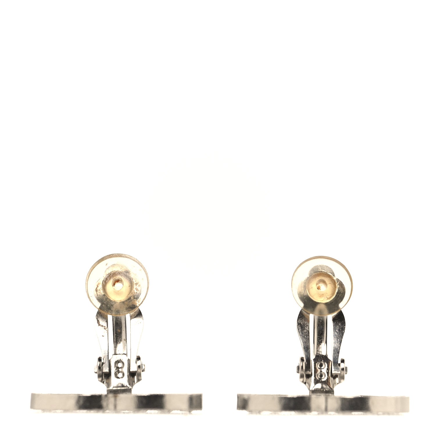 Chanel Crystal Baguette CC Ear Clip Silver 7 of 8