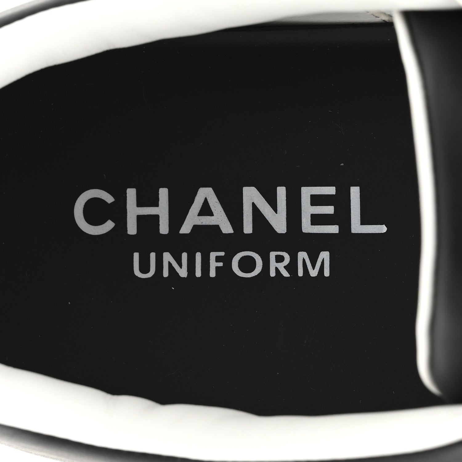 Chanel Calfskin CC Mens Uniform Sneakers 46 Black 7 of 10