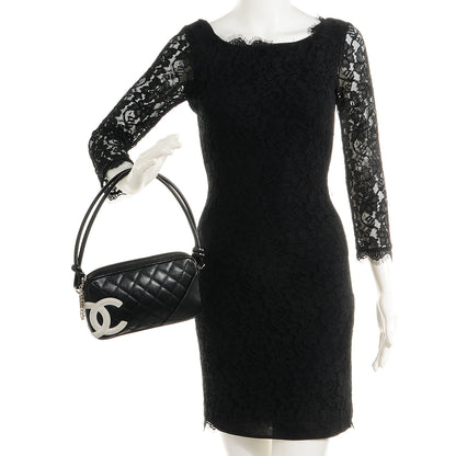 Chanel Calfskin Quilted Cambon Pochette Black White 2 of 9