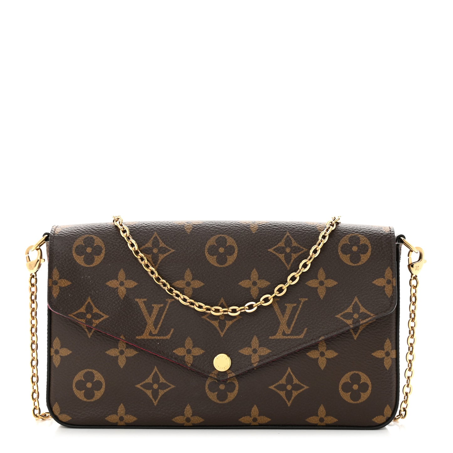 Monogram Pochette Felicie Chain Wallet Fuchsia