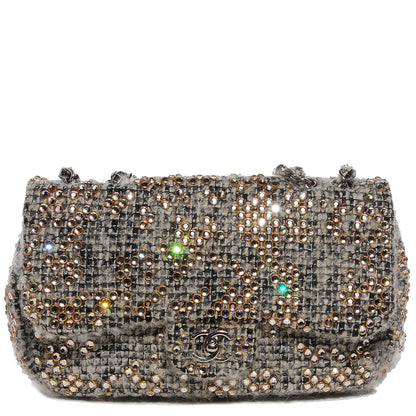 Chanel Mohair Swarovski Crystal Jumbo Flap Grey 1 of 9