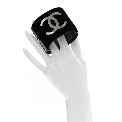 Chanel Velvet CC Wide Cuff Black 2 of 6