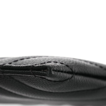 Saint Laurent Grain De Poudre Chevron Monogram Bill Pouch Black 13 of 14