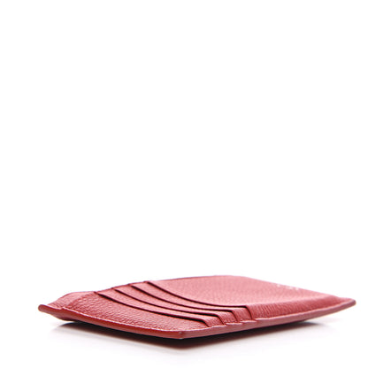 Celine Grained Calfskin Zipped Card Holder Red 3 of 7