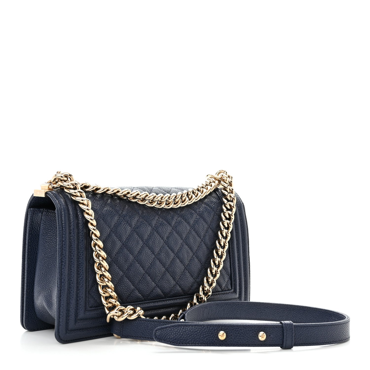 Chanel Caviar Quilted Medium Boy Flap Navy 3 of 10