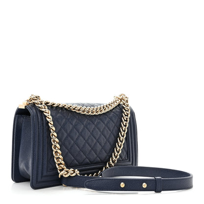 Chanel Caviar Quilted Medium Boy Flap Navy 3 of 10