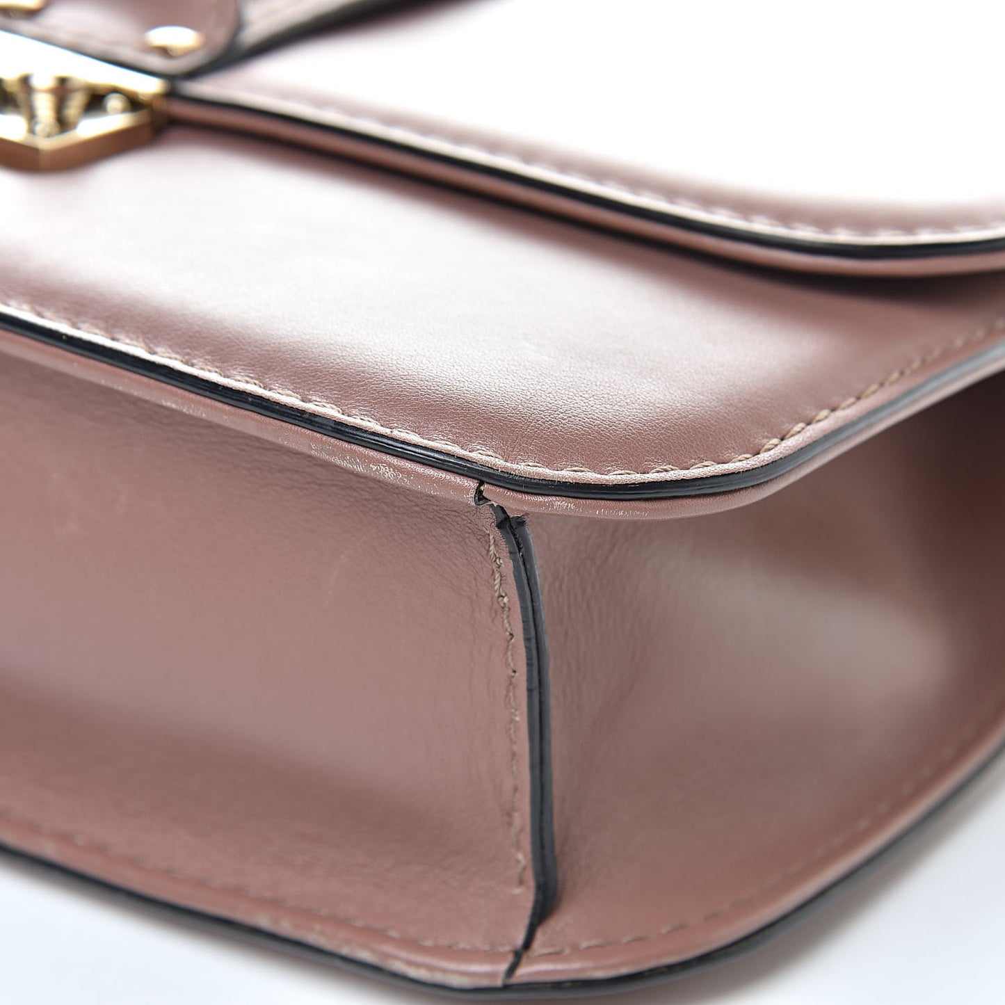 Vitello Medium Glam Lock Rockstud Flap Brownish