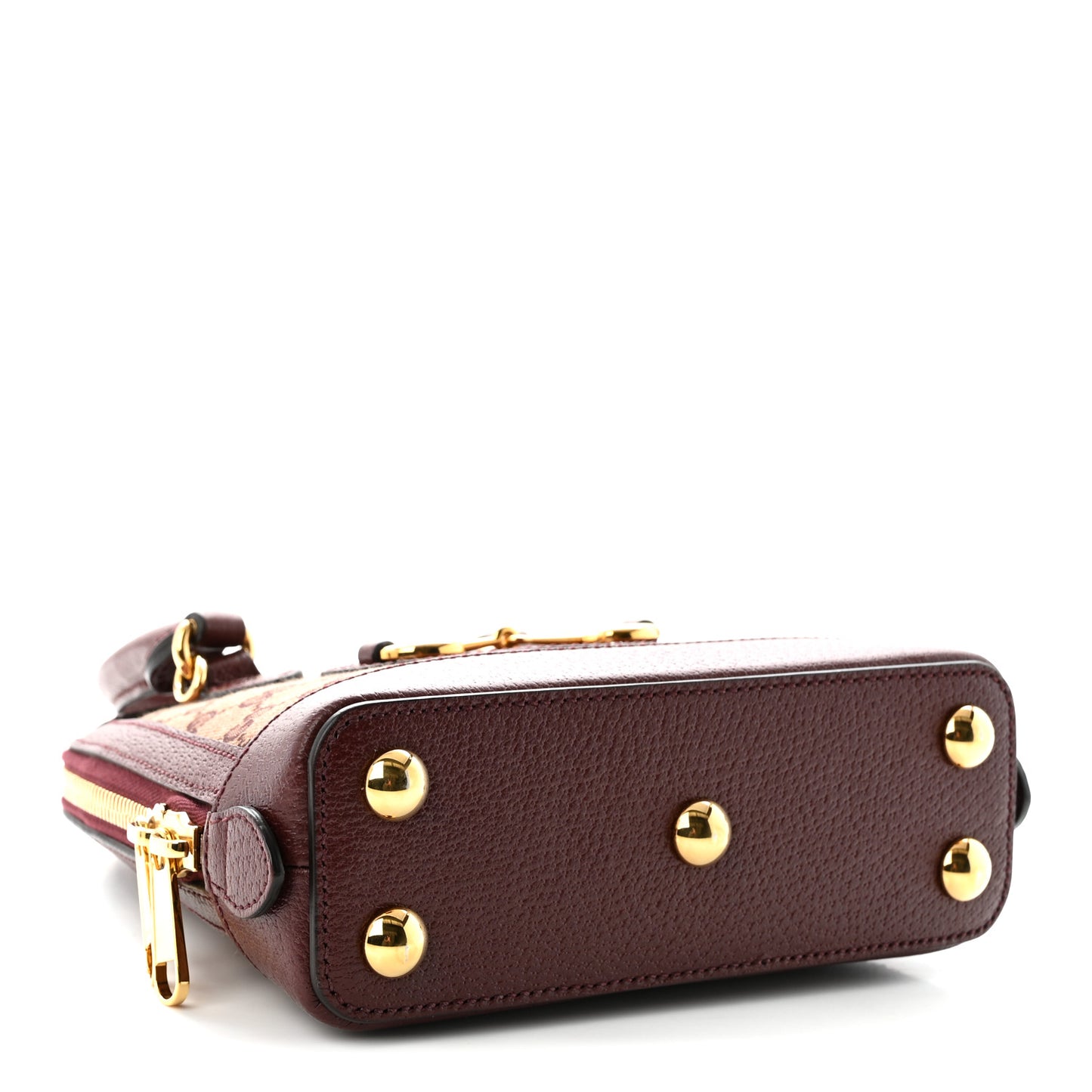 Monogram Textured Dollar Calfskin Mini Horsebit 1955 Top Handle Bag  Sahara Rubino Chardonnay