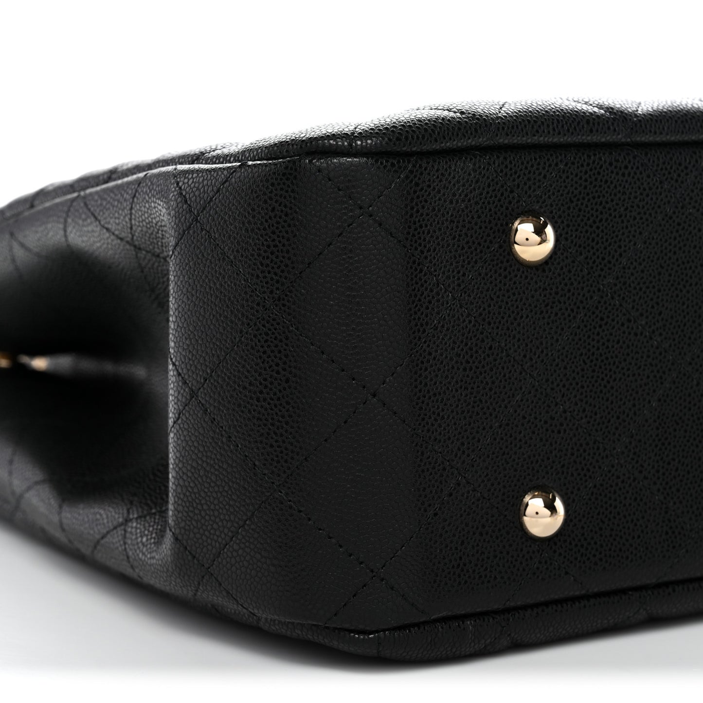 Caviar Quilted Large Shopping Tote Black