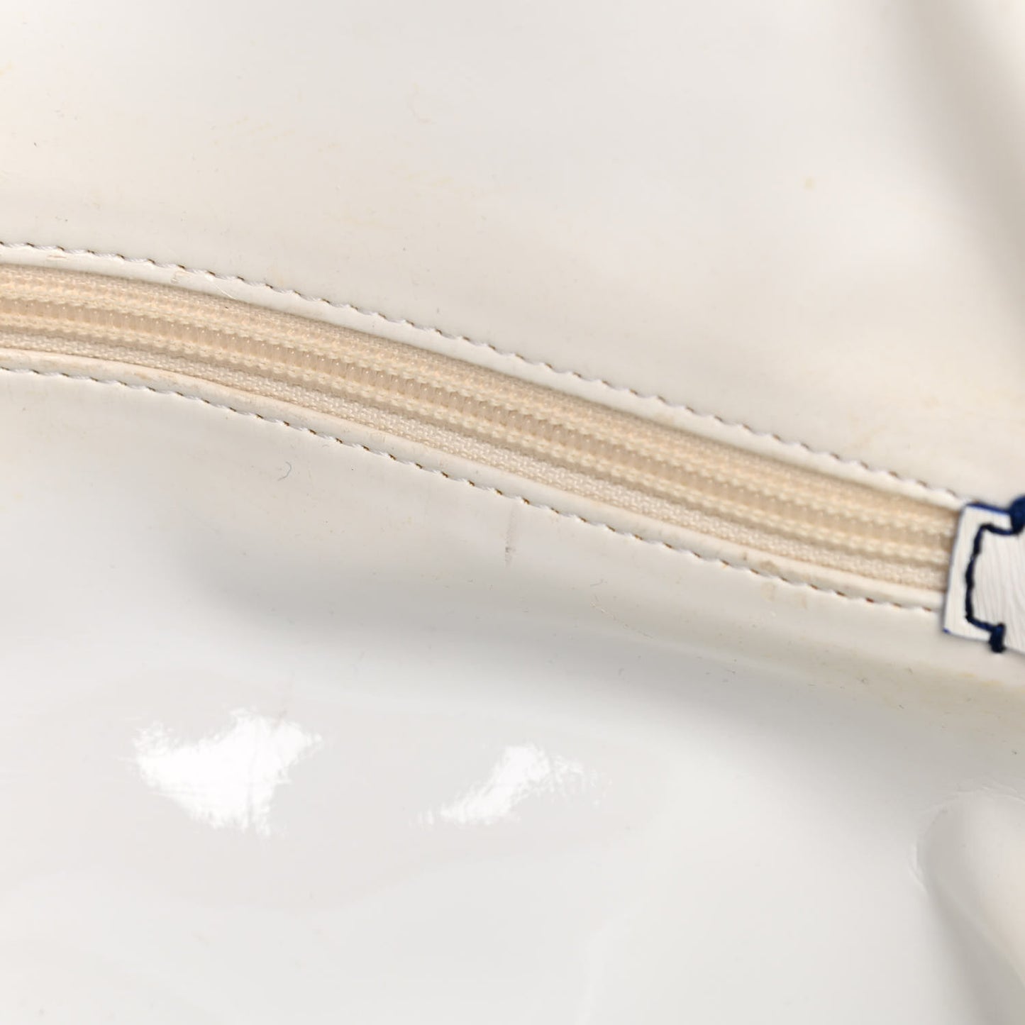 Calfskin Canvas Basket Sea Medium Tote White Blue