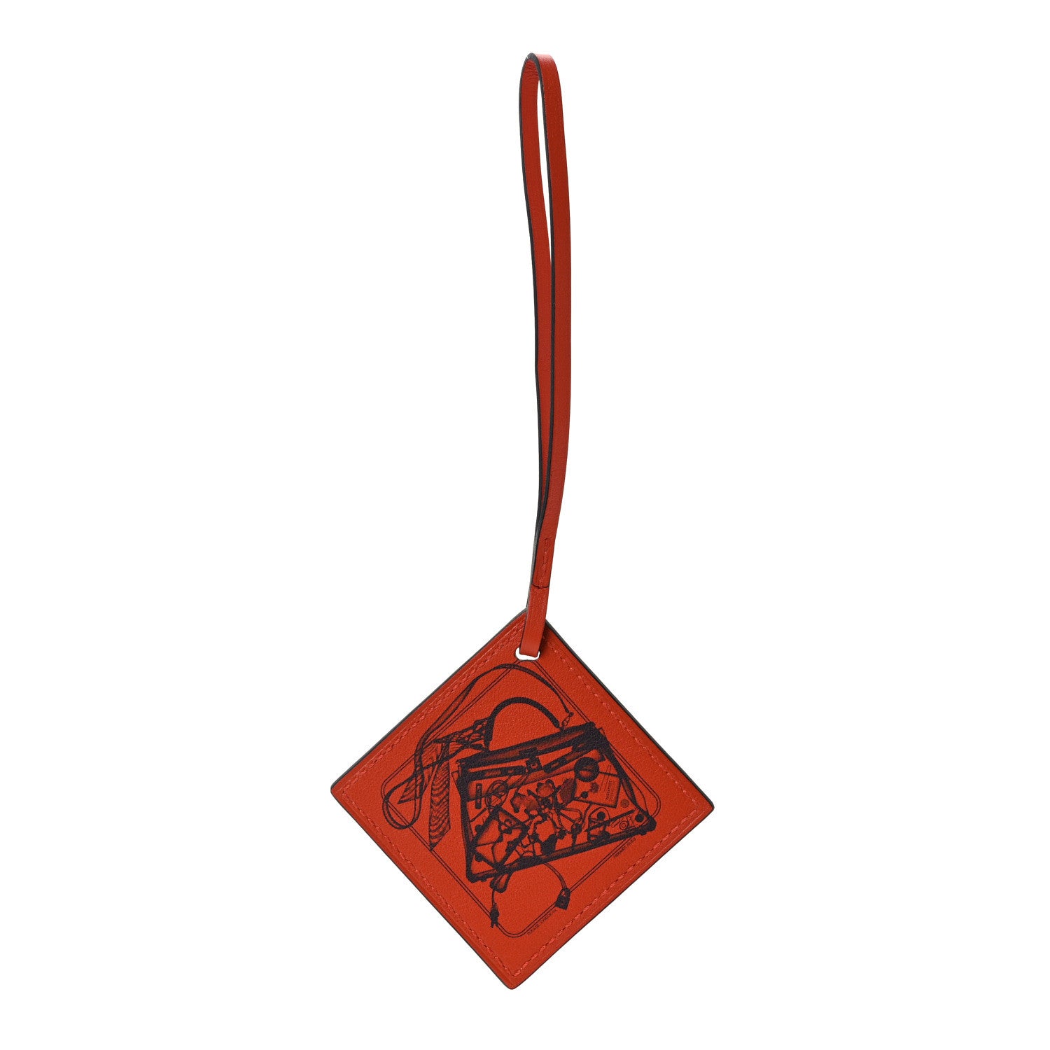 Hermes Swift Please Check in Carre Nano Bag Charm Terre Battue 1 of 4