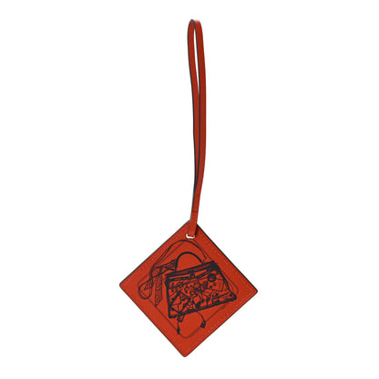 Hermes Swift Please Check in Carre Nano Bag Charm Terre Battue 1 of 4
