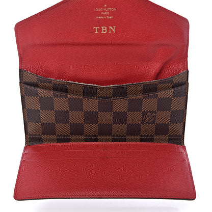 Louis Vuitton Damier Ebene Josephine Wallet Red 5 of 13