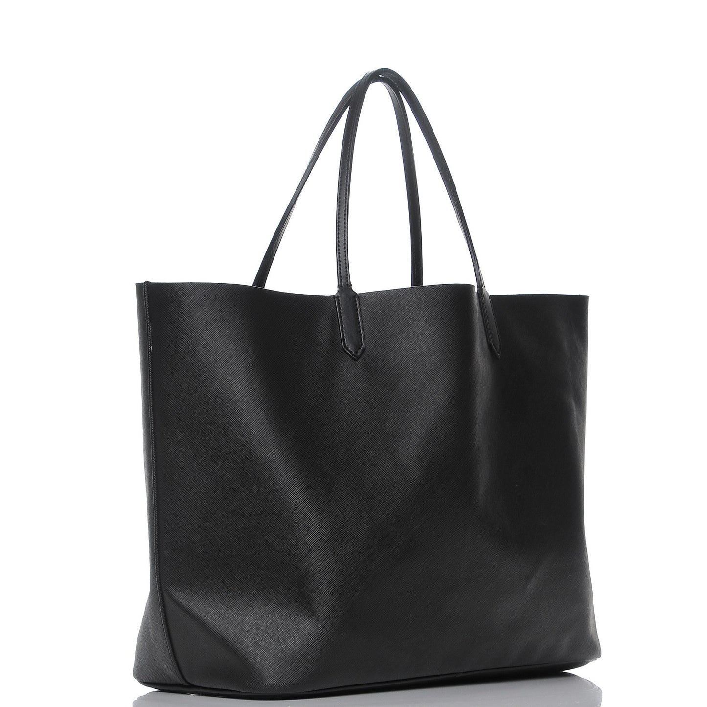 Textured Coated Canvas Bambi Print Large Antigona Tote Black