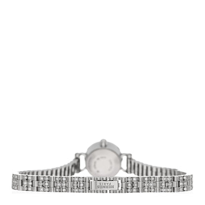 Hermes 18K White Gold Diamond Pave Mother of Pearl 16mm Faubourg Quartz Watch 3 of 5