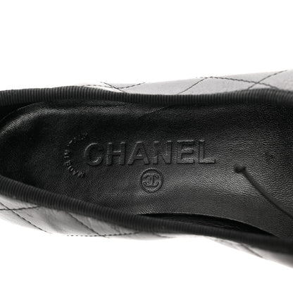 Chanel Lambskin Quilted Cambon Ballerina Flats 37.5 Black 7 of 7