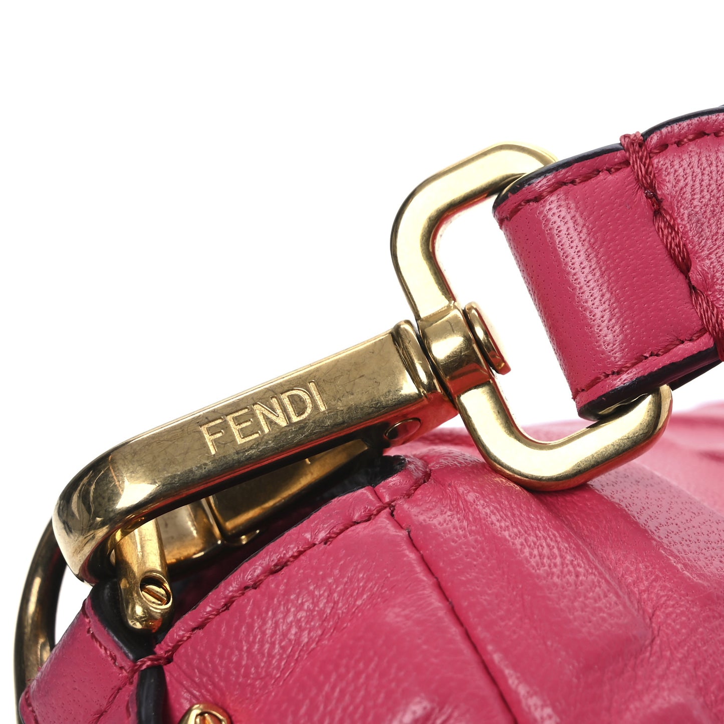 Nappa FF 1974 Embossed Baguette Lampone