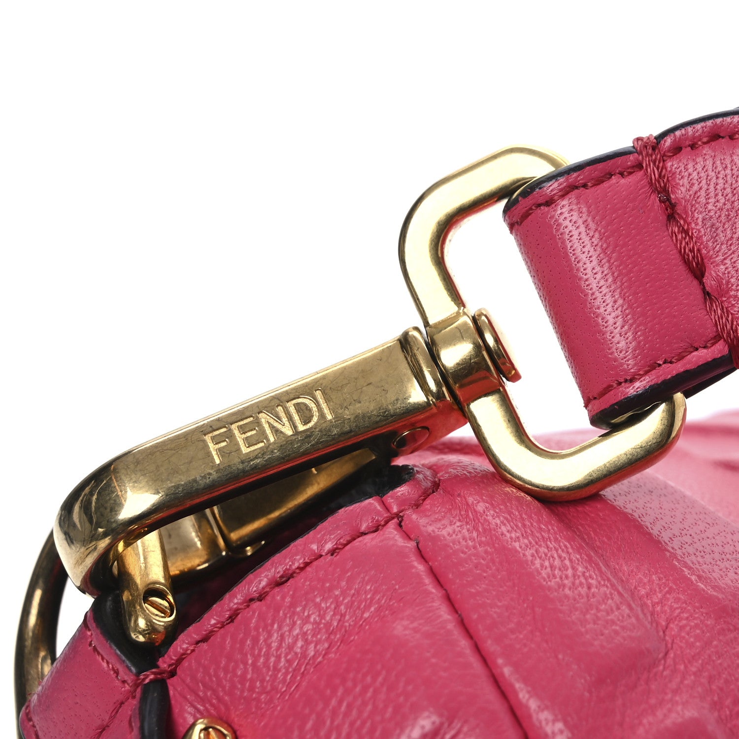 Fendi Nappa FF 1974 Embossed Baguette Lampone 12 of 13