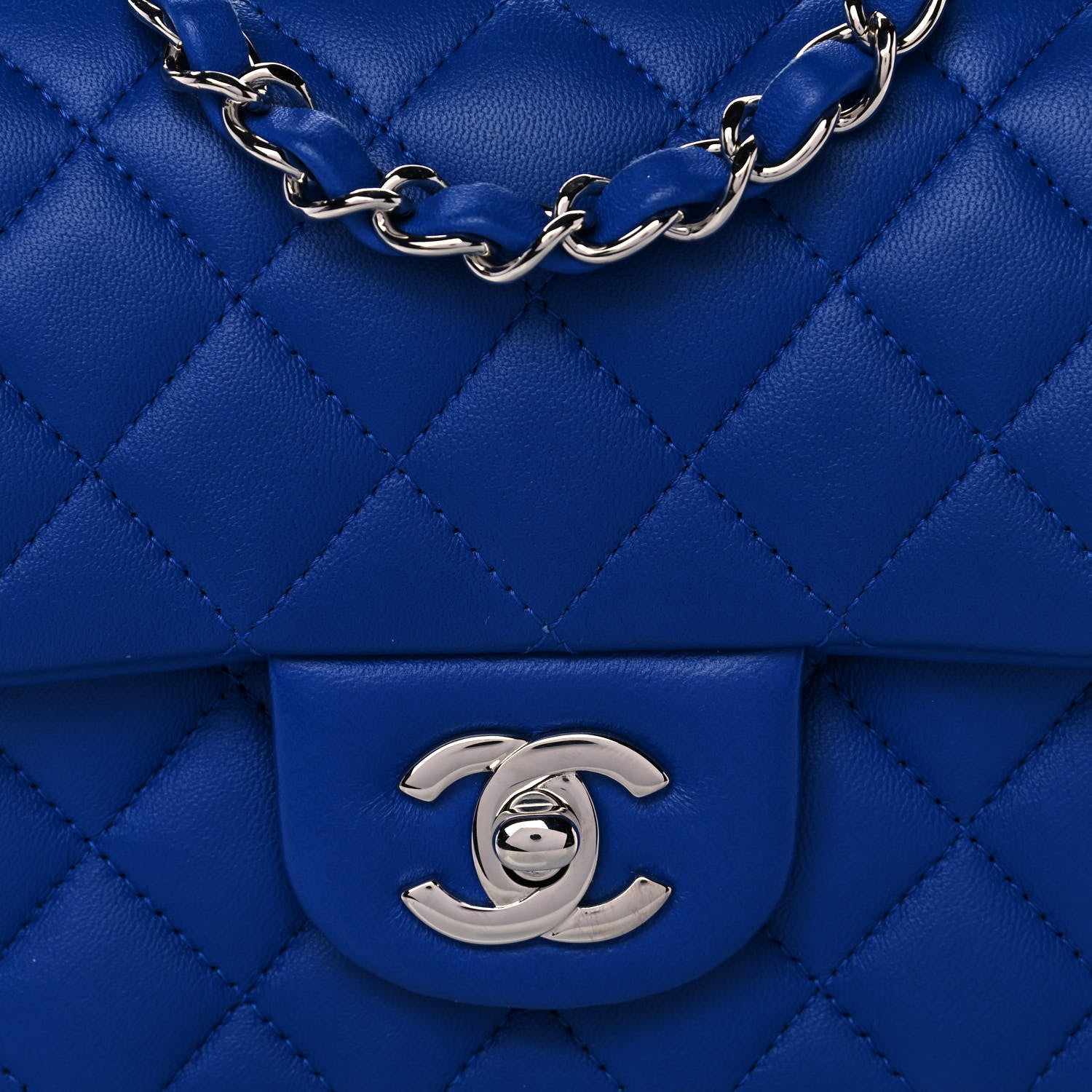 Chanel Lambskin Quilted Mini Square Flap Royal Blue 7 of 10