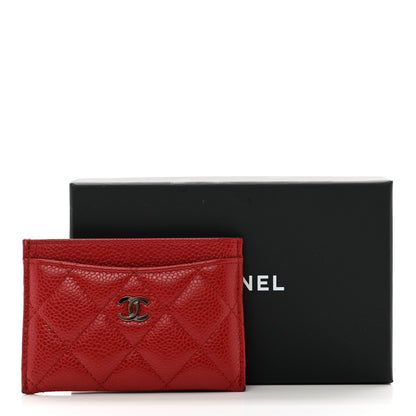 Chanel Caviar Quilted Card Holder Red 9 of 9