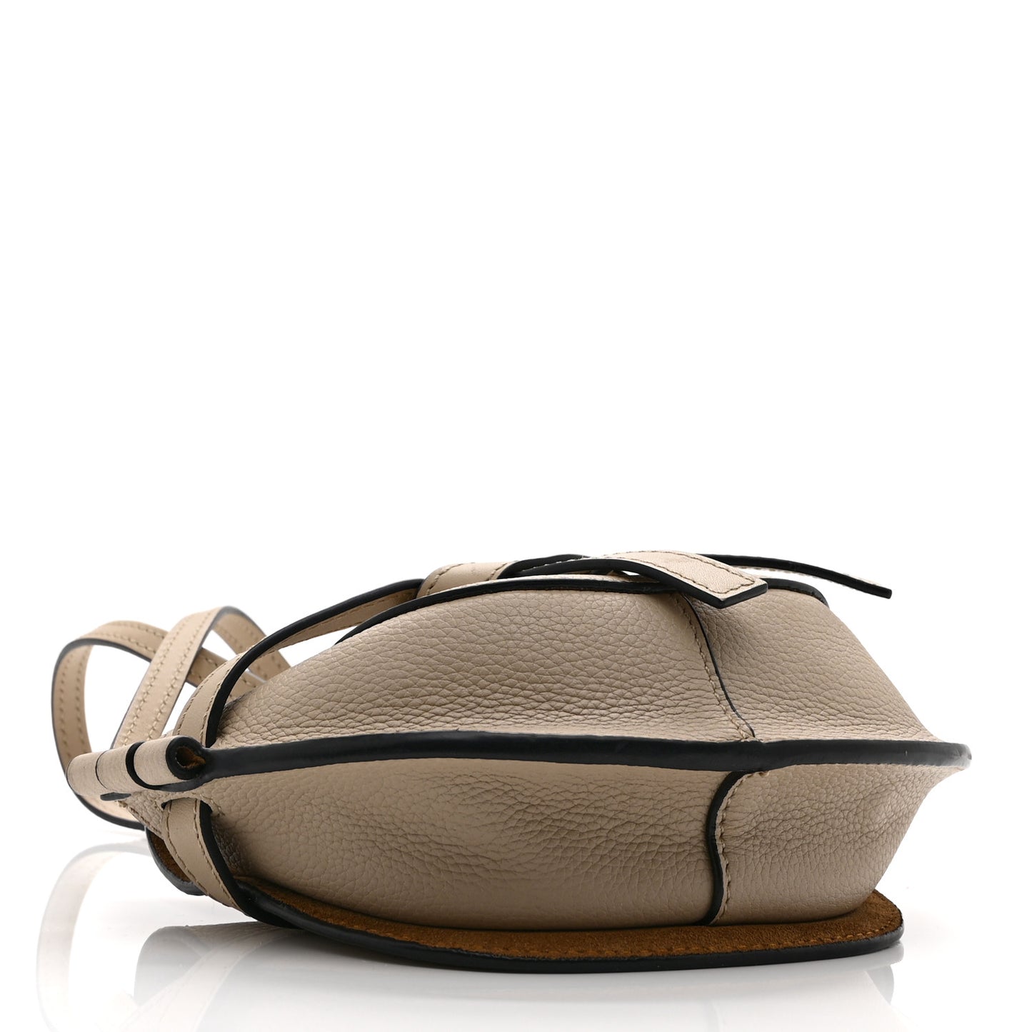 Pebble Grain Calfskin Mini Gate Dual Bag Light Oat