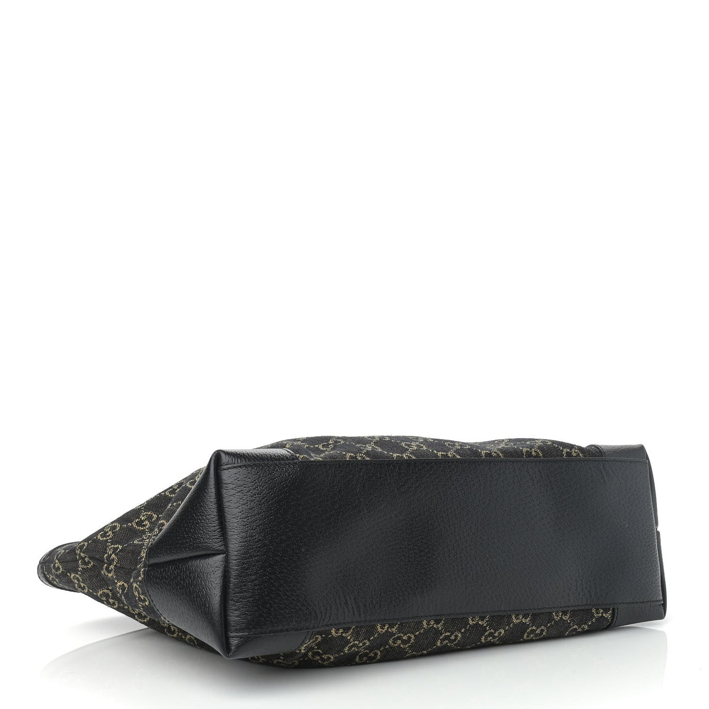 Jacquard Black Denim GG Monogram Medium Ophidia Shopping Tote Black Ivory