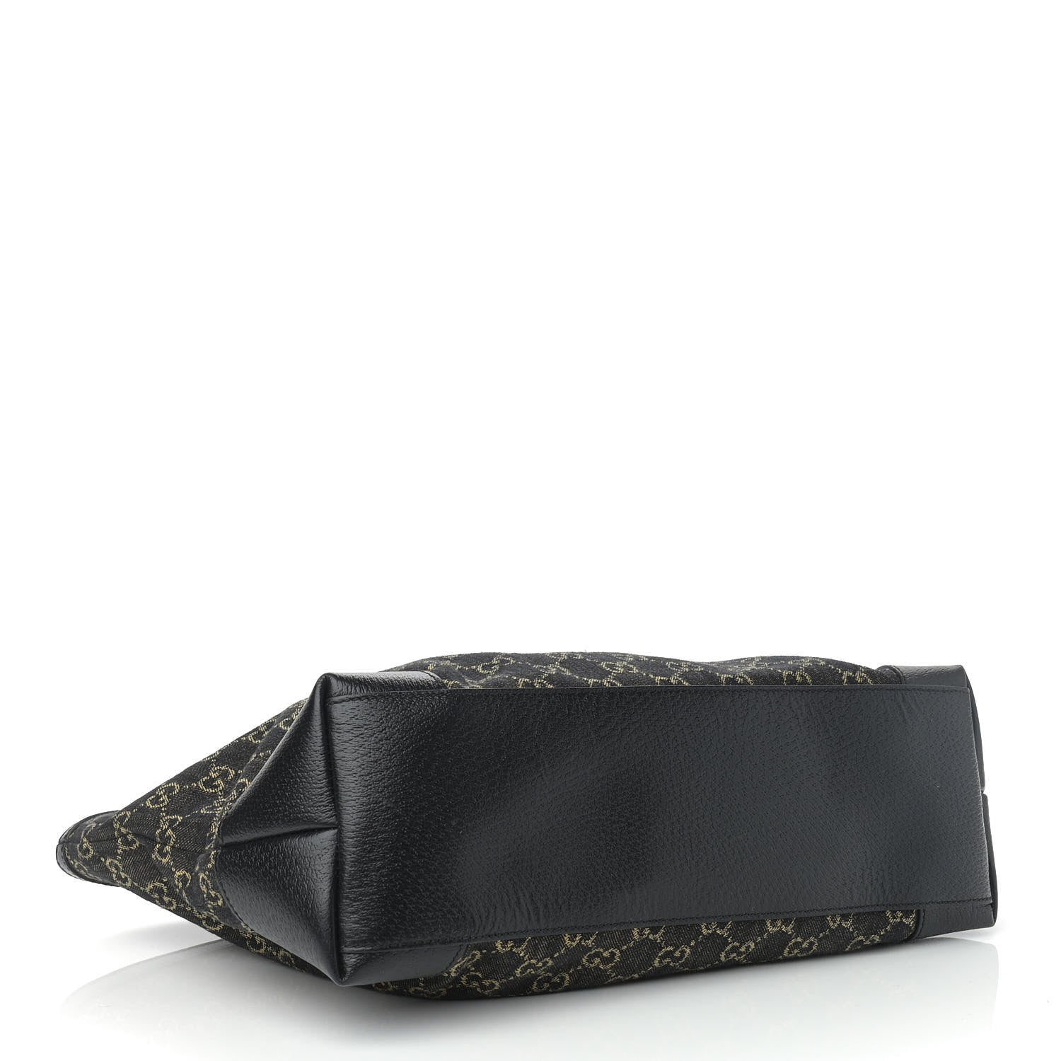 Gucci Jacquard Black Denim GG Monogram Medium Ophidia Shopping Tote Black Ivory 4 of 10
