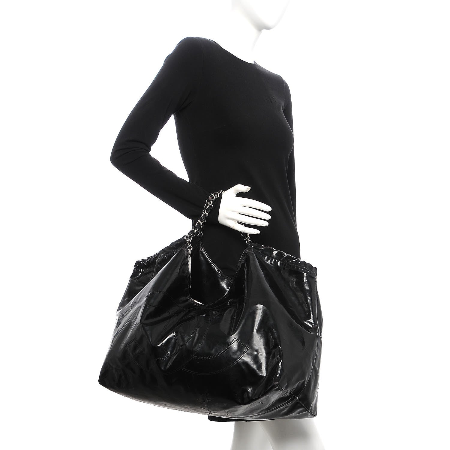Chanel Vinyl XL Coco Cabas Black 2 of 18