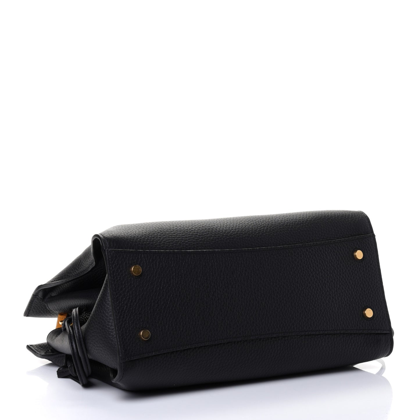 Heavy Grain Iris Tote Black Deep Amber