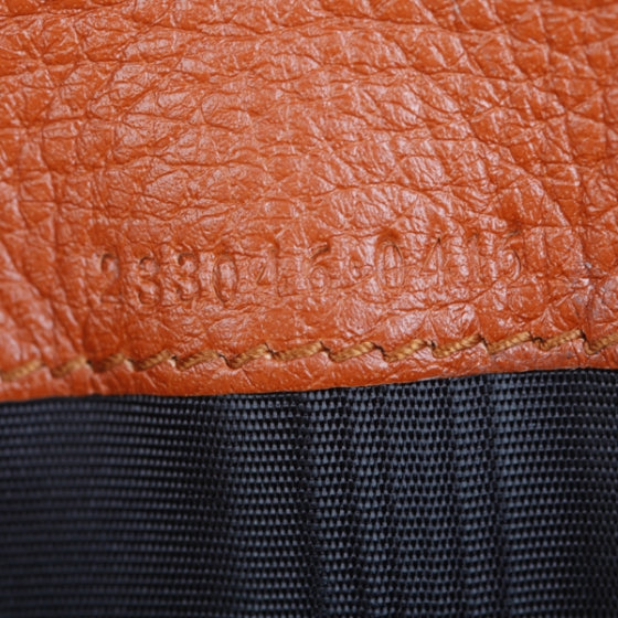 Leather Bamboo Continental Wallet Orange