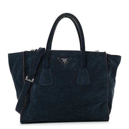 Prada Suede Scamosciato Twin Pocket Tote Oltremare 1 of 9