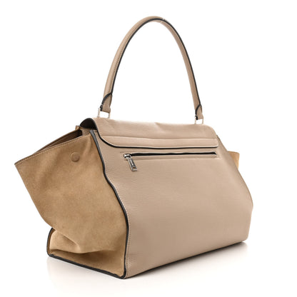 Celine Drummed Calfskin Suede Large Trapeze Dune 3 of 16