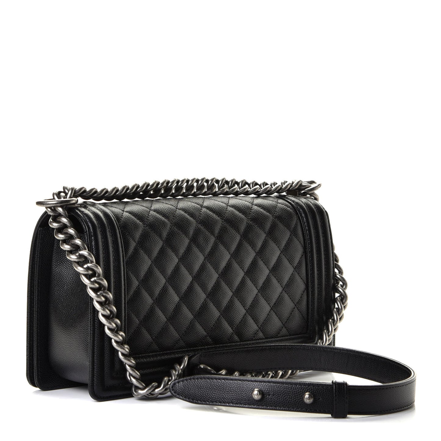 Caviar Quilted Medium Boy Flap Black