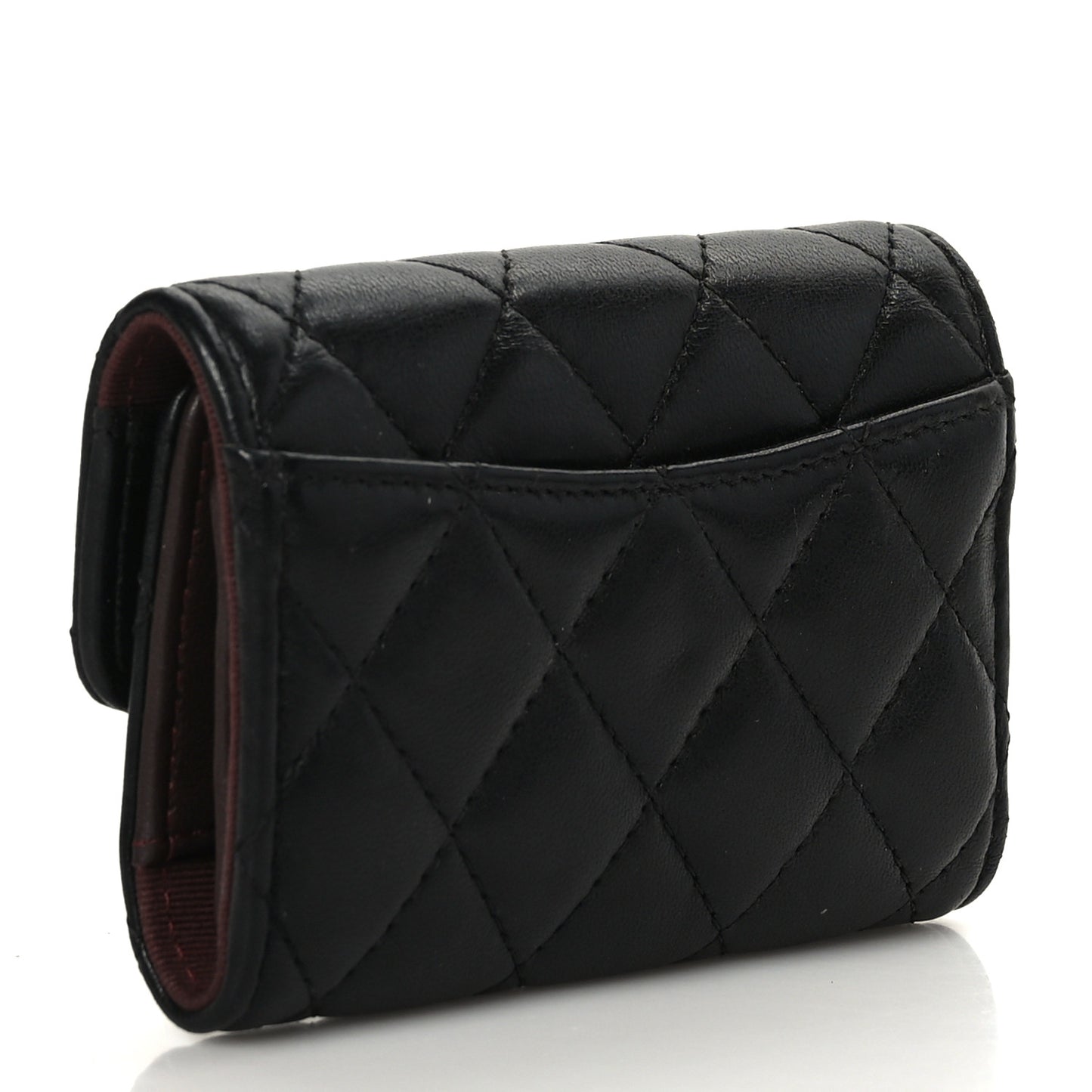 Lambskin Quilted Classic 4 Key Holder Wallet Black