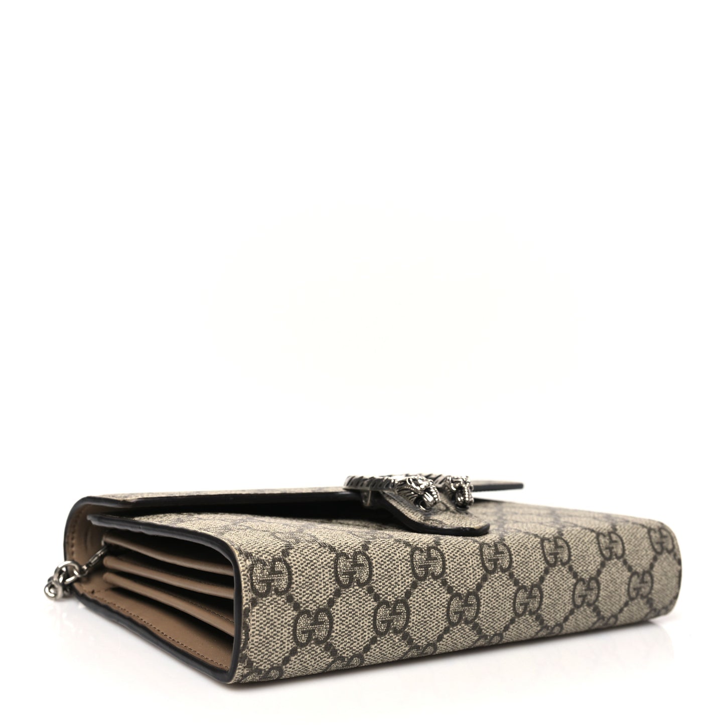 GG Supreme Monogram Mini Dionysus Chain Wallet Beige Taupe