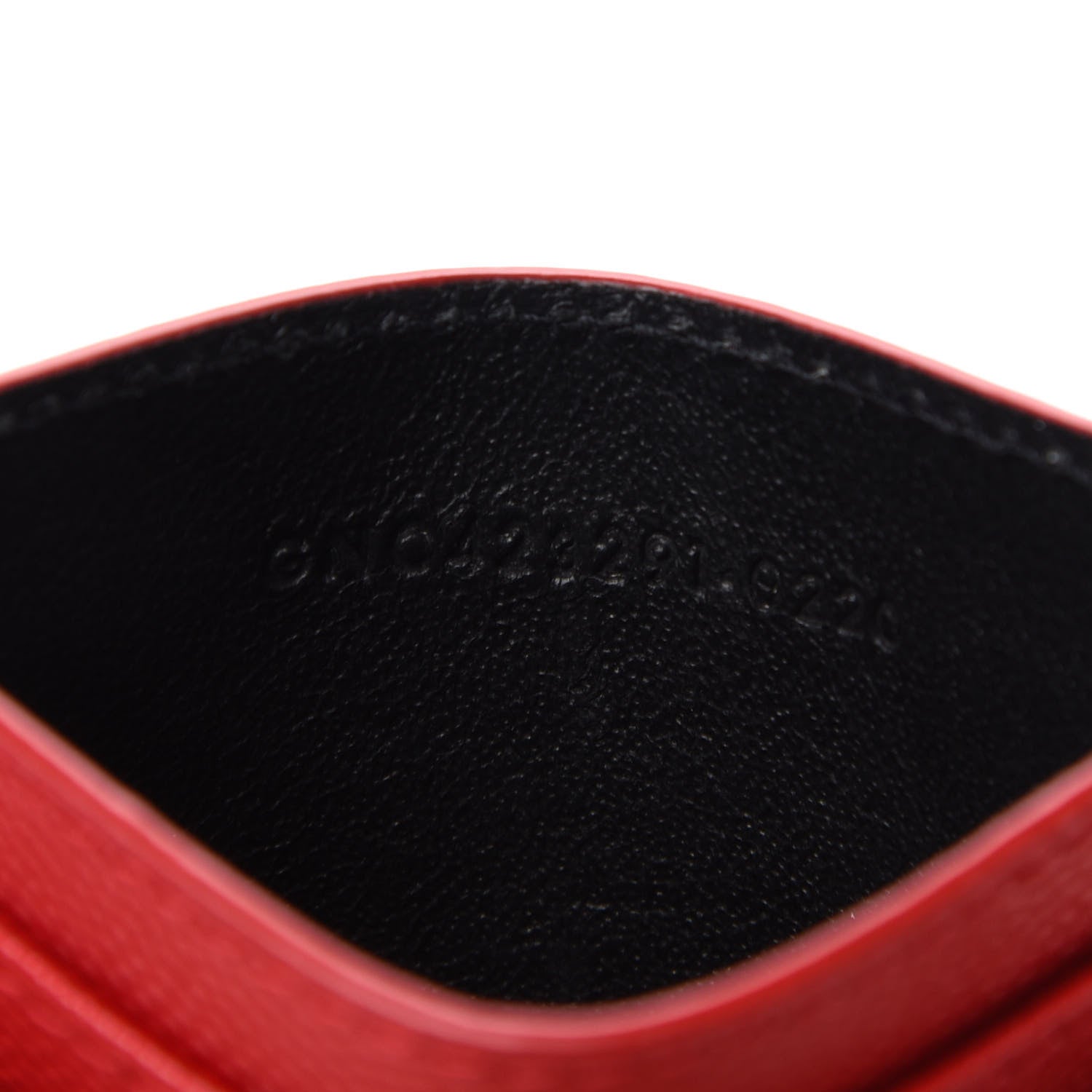 Saint Laurent Grain De Poudre Matelasse Chevron Monogram Credit Card Case New Red 6 of 7