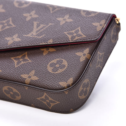 Louis Vuitton Monogram Pochette Felicie Chain Wallet Fuchsia 10 of 13