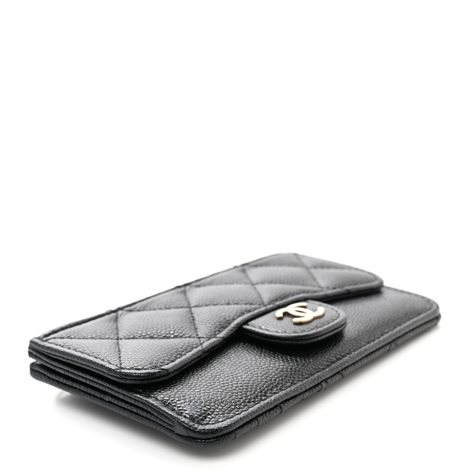 Chanel Caviar Quilted Flap Zip Card Holder Black 4 of 9