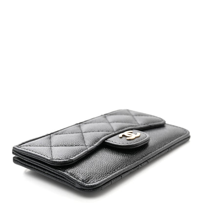 Chanel Caviar Quilted Flap Zip Card Holder Black 4 of 9