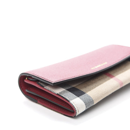Burberry Grainy Calfskin House Check Porter Continental Wallet Russet Red 6 of 8